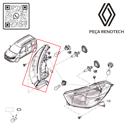 RN 09545R  FAROL DIREITO KANGOO II 2022 260109545R -5-